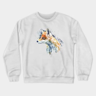 Watercolor Portrait - Cute Fox Profile Crewneck Sweatshirt